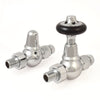 West - Admiral Traditional Thermostatic Valve and Lockshield West Radiators Straight Chrome 