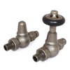 West - Admiral Traditional Thermostatic Valve and Lockshield West Radiators Straight Pewter 