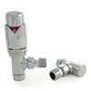 West - Realm Angled Thermostatic valve and Lockshield Heating Style Chrome 