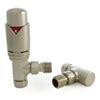West - Realm Angled Thermostatic valve and Lockshield Heating Style Satin Nickel 