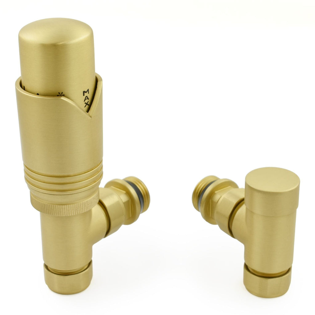 West - Realm Angled Thermostatic valve and Lockshield