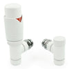 West - Realm Angled Thermostatic valve and Lockshield Heating Style White 