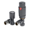Towelrads Thermostatic Radiator Valves and Lockshield - TRV 15MM X ½" Heating Radiator Accessories Towelrads Angled Anthracite 