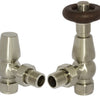 Towelrads Chelsea Period Style Thermostatic Radiator Valves - TRV and Lockshield Valve Towelrads Brushed Nickel Angled 