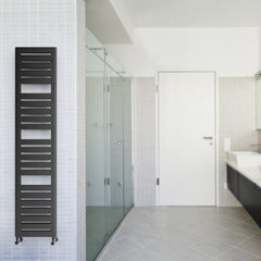 Terma Salisbury Designer Radiator Towel Warmer Ladder Rail in Metallic Black. Stylish Contemporary Modern Design. 