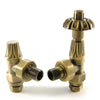 West - Abbey Angled TRV and Lockshield Heating Style Old English Brass 