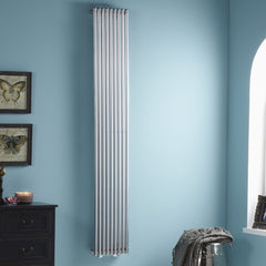 Towelrads Iridio Designer Vertical Radiator | Modern Lounge Radiator Iridio Towelrads 1800 x 300 Chrome 