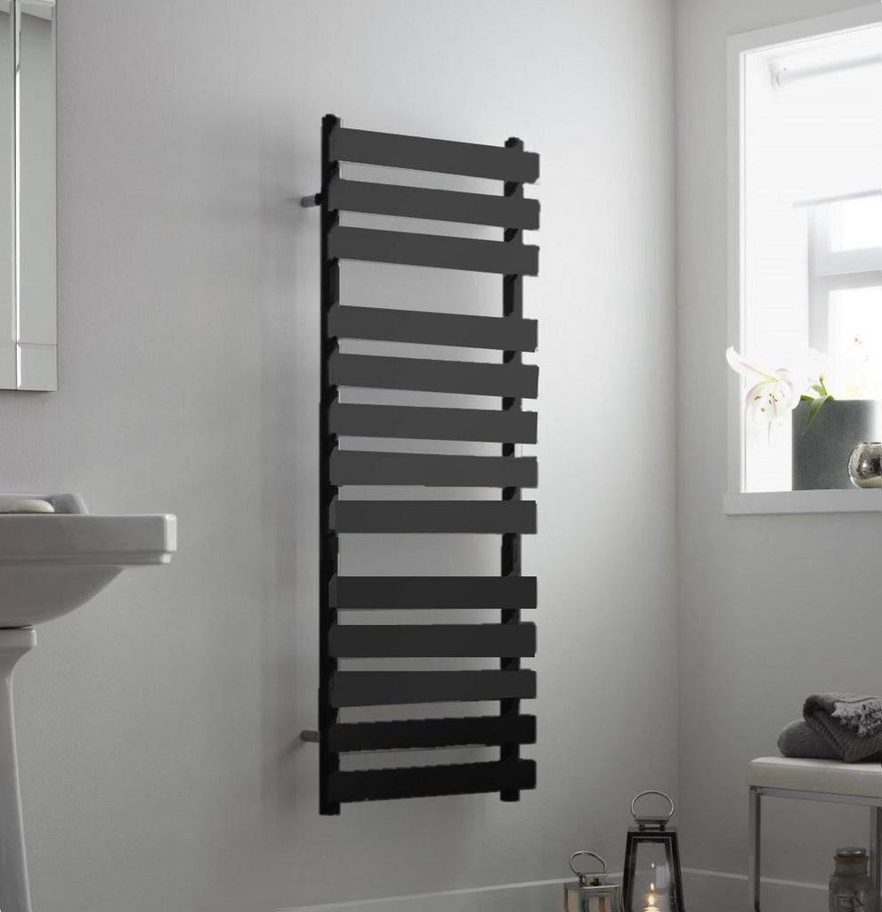 Towelrads Perlo Vertical Anthracite Designer Towel Radiator | Ladder Bathroom Radiator