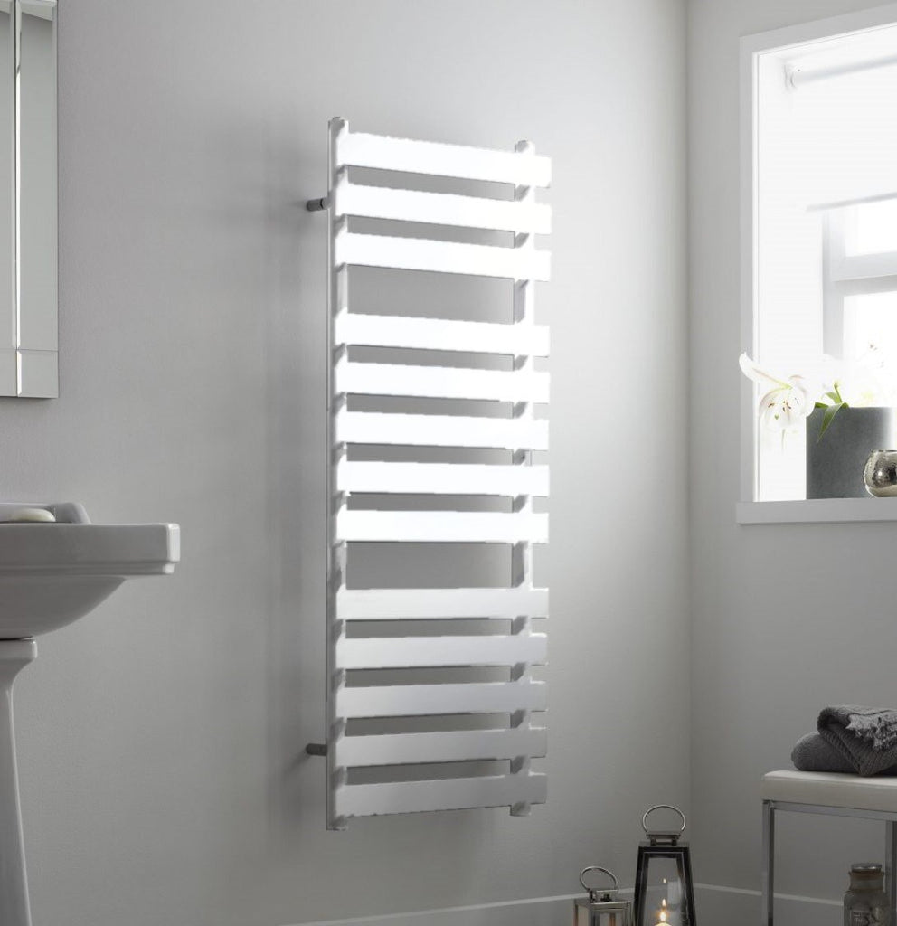 Towelrads Perlo Designer Towel Rail White | Ladder Style Bathroom Radiator
