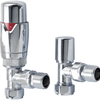 HeatQuick - Angled Thermostatic Radiator Valve & Lockshield Heating Radiator Accessories > Radiator Valves > Thermostatic Valves Heatquick Chrome 