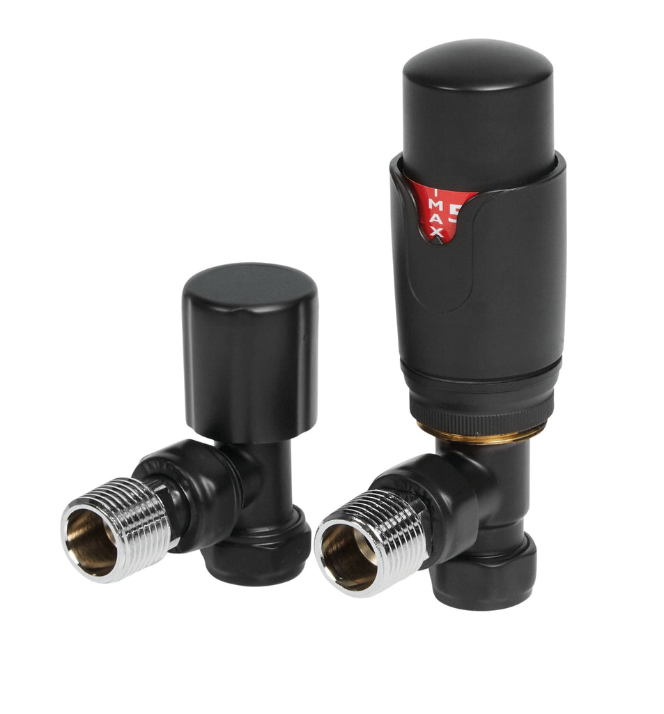 HeatQuick - Angled Thermostatic Radiator Valve & Lockshield