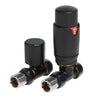 HeatQuick - Straight Thermostatic Radiator Valve & Lockshield Heating Radiator Accessories > Radiator Valves > Thermostatic Valves Heatquick Black 