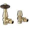 HeatQuick - Chelsea Angled Thermostatic Traditional Valve & Lockshield Heating Radiator Accessories > Radiator Valves > Thermostatic Valves Heatquick Polished Brass 