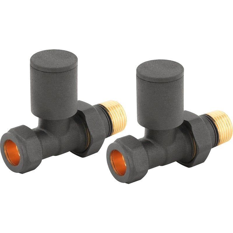 HeatQuick - Round Manual Straight Radiator Valve & Lockshield