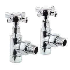 HeatQuick - Crosshead Manual Angled Valve & Lockshield Radiator Valves > Angled Valves Heatquick Chrome 