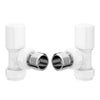 HeatQuick - Round Manual Angled Radiator Valve & Lockshield Heating Radiator Accessories Heatquick White 