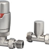 HeatQuick - Straight Thermostatic Radiator Valve & Lockshield Heating Radiator Accessories > Radiator Valves > Thermostatic Valves Heatquick Satin Brushed Nickel 