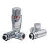 HeatQuick - Thermostatic Corner Dual Fuel Valve & Lockshield Radiator Valves > Corner Valves > Thermostatic Valves Heatquick Chrome 