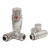 HeatQuick - Thermostatic Corner Dual Fuel Valve & Lockshield Radiator Valves > Corner Valves > Thermostatic Valves Heatquick Brushed Satin Nickel 