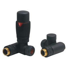 HeatQuick - Thermostatic Corner Dual Fuel Valve & Lockshield Radiator Valves > Corner Valves > Thermostatic Valves Heatquick Anthracite 