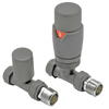 HeatQuick - Straight Thermostatic Radiator Valve & Lockshield Heating Radiator Accessories > Radiator Valves > Thermostatic Valves Heatquick Basalt Grey 