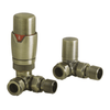 HeatQuick - Corner Thermostatic Radiator Valve & Lockshield Heating Radiator Accessories > Radiator Valves > Thermostatic Valves Heatquick Brushed Brass 