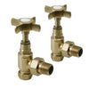 HeatQuick - Crosshead Manual Angled Valve & Lockshield Radiator Valves > Angled Valves Heatquick Brushed Brass 