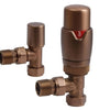 HeatQuick - Angled Thermostatic Radiator Valve & Lockshield Heating Radiator Accessories > Radiator Valves > Thermostatic Valves Heatquick Brushed Bronze 