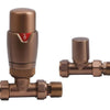 HeatQuick - Straight Thermostatic Radiator Valve & Lockshield Heating Radiator Accessories > Radiator Valves > Thermostatic Valves Heatquick Brushed Bronze 