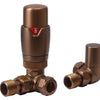 HeatQuick - Corner Thermostatic Radiator Valve & Lockshield Heating Radiator Accessories > Radiator Valves > Thermostatic Valves Heatquick Brushed Bronze 