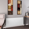 Eastbrook Charlton Horizontal Aluminium Radiator Aluminium Radiator Eastbrook Matt White 600mm x 1420mm 