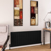 Eastbrook Charlton Horizontal Aluminium Radiator Aluminium Radiator Eastbrook Matt Black 600mm x 1420mm 