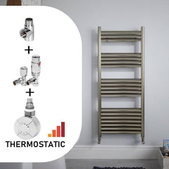 Accuro Korle Dual Fuel Towel Rail | Dual Fuel Kit | Thermostatic Heating Element + Valves + T-Piece Dual Fuel Towel Rail Heating Style 