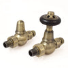 West - Admiral Traditional Thermostatic Valve and Lockshield West Radiators Straight Antique Brass 