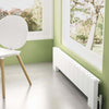 Carisa Elvino Floor Horizontal Designer Conservatory Radiator Elvino Floor Carisa 300mm x 1495mm Textured White 