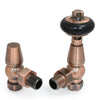 West - Faringdon Traditional TRV And Lockshield - Angled Radiator Valves > Angled Valves > Thermostatic Valves West Radiators Antique Copper 