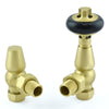 West - Faringdon Traditional TRV And Lockshield - Angled Radiator Valves > Angled Valves > Thermostatic Valves West Radiators Brushed Brass 