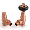 West - Faringdon Traditional TRV And Lockshield - Angled Radiator Valves > Angled Valves > Thermostatic Valves West Radiators Brushed Copper 