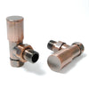 West - Milan Angled Radiator Valve and Lockshield Heating Style Angled Antique Copper 