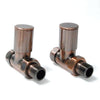 West - Milan Angled Radiator Valve and Lockshield Heating Style Straight Antique Copper 