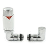 West - Realm Corner Thermostatic valve and Lockshield Valve Heating Style Chrome & White 