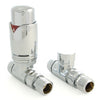 West - Realm Straight Thermostatic valve and Lockshield Heating Style Chrome 
