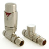 West - Realm Straight Thermostatic valve and Lockshield Heating Style Satin Nickel 