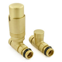 West - Realm Straight Thermostatic valve and Lockshield Heating Style Brushed Brass 