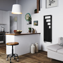 Terma Angus Vertical Radiator | Modern Designer Radiator Designer Radiators > Towel Rails > Angus Towel Radiator Terma Heban Black 1300x440 