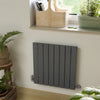 Terma - Forte Single Panel Horizontal Radiator Designer Radiators > Single Panel Radiators > Horizontal Radiators Terma 600mm x 588mm Metallic Grey 