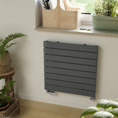 Terma - Forte Single Panel Horizontal Radiator Designer Radiators > Single Panel Radiators > Horizontal Radiators Terma 600mm x 810mm Metallic Grey 