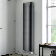 Terma Rolo Room E Vertical Electric Radiator (VEO) Designer Radiators > Electric Radiators > Oil Filled Radiators Terma 1800mm x 480mm Salt n Pepper 1000w