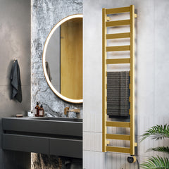 Terma - Vivo Electric Towel Radiator (VEO) Designer Radiators > Electric Towel Rail > Electric Bathroom Radiator Terma Brass 1390mm x 300mm 