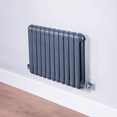 DQ Cassius Column Anthracite Horizontal Radiator DQ Heating 550mm 507mm 